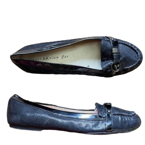 Anne Klein AK Flats Slip On Loafers Black Shoes iFlex Size 8.5M - Picture 2 of 6